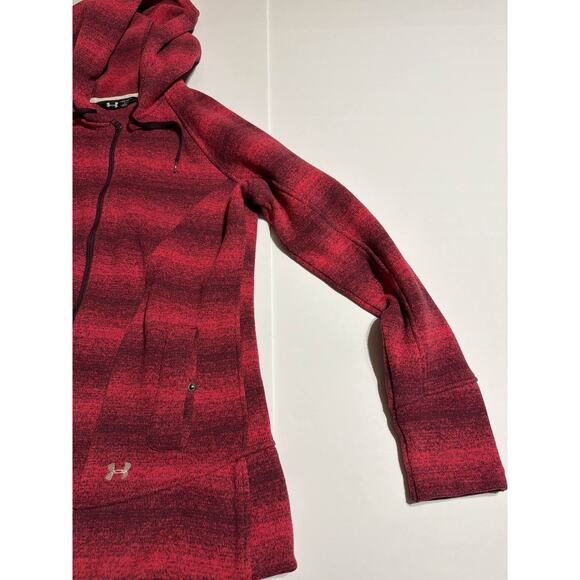 Under Armour Storm Fleece Full Zip Hoodie Jacket Womens L Pink Striped - Picture 5 of 7